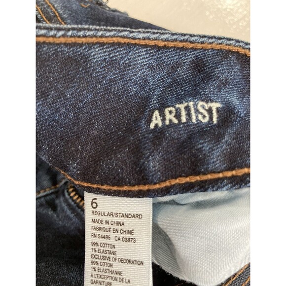 AMERICAN EAGLE Jeans Women's 6 Blue Denim Artist Bootcut Low Rise Flap Pocket - Picture 7 of 11